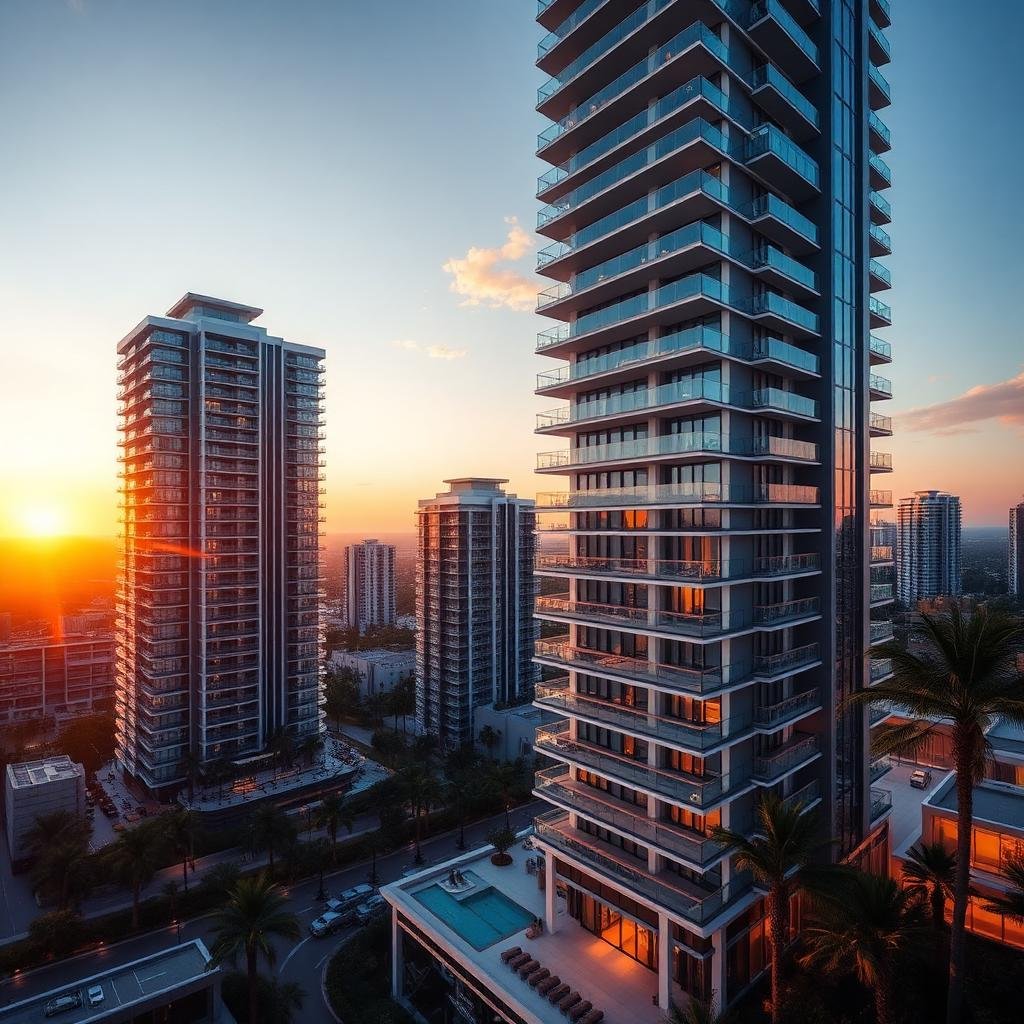 Fortuners luxury tower at dusk
